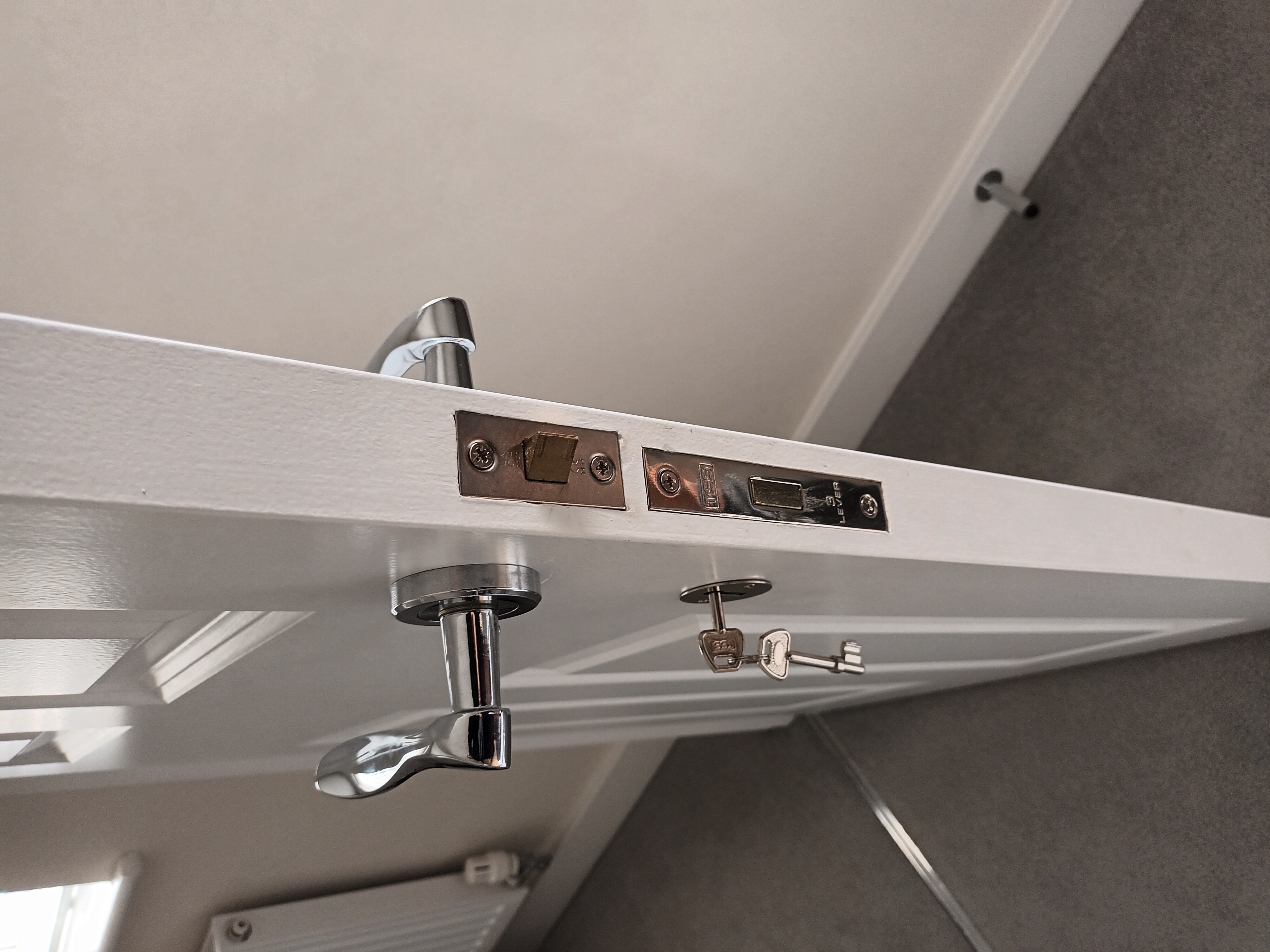 Timber door lock installation